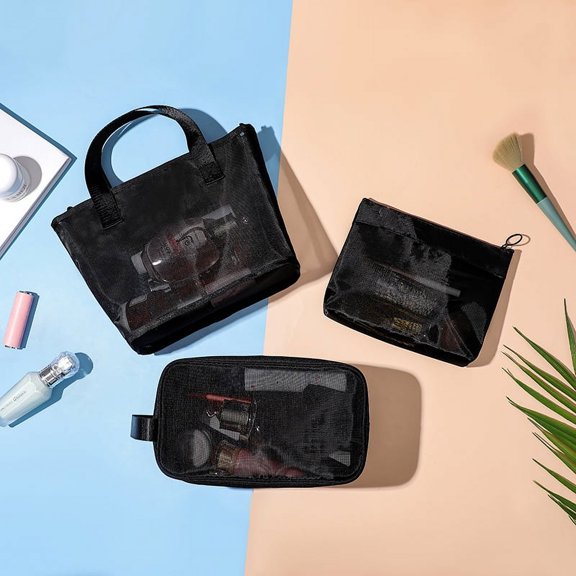 Modern Simple Mesh Cosmetic Bag Travel Large Capacity Portable Washing Bag Multi-function Storage Bag