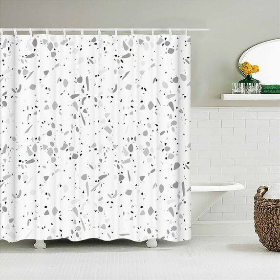 Modern Simple Mosaic Shower Curtain Waterproof Bath Curtains with 12 for Bathroom Home Decoration Polyester Fabric Screen