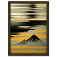 thumbnail image 1 of Modern Simple Mount Fuji Painting in Silver Grey Black Gold Artwork Framed Wall Art Print A4, 1 of 4