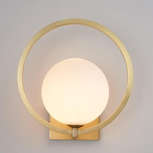 Modern Simple Ring Wall Lamp Brass Glass Ball Wall Lantern High Light Transmittance Illumination Lamps Decoration Living Room Restaurant Bedroom