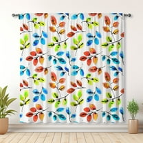 Modern Simple Style Curtains, Leaf Curtains, Bedroom Blackout Curtains, Suitable For Living Room And Bedroom Decoration(Rod pocket)