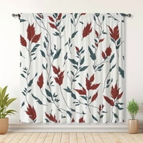 Modern Simple Style Curtains, Leaf Curtains, Bedroom Blackout Curtains, Suitable For Living Room And Bedroom Decoration(Rod pocket)