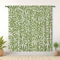 Modern Simple Style Curtains, Leaf Curtains, Bedroom Blackout Curtains, Suitable For Living Room And Bedroom Decoration(Rod pocket)