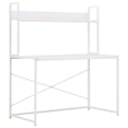 thumbnail image 1 of "Modern Simple Style Laptop Table with Bookshelf,Workstation with X-Rod Reinforcement,Metal Frame,47.2"" x 28.3"" x 27.6"",White", 1 of 9