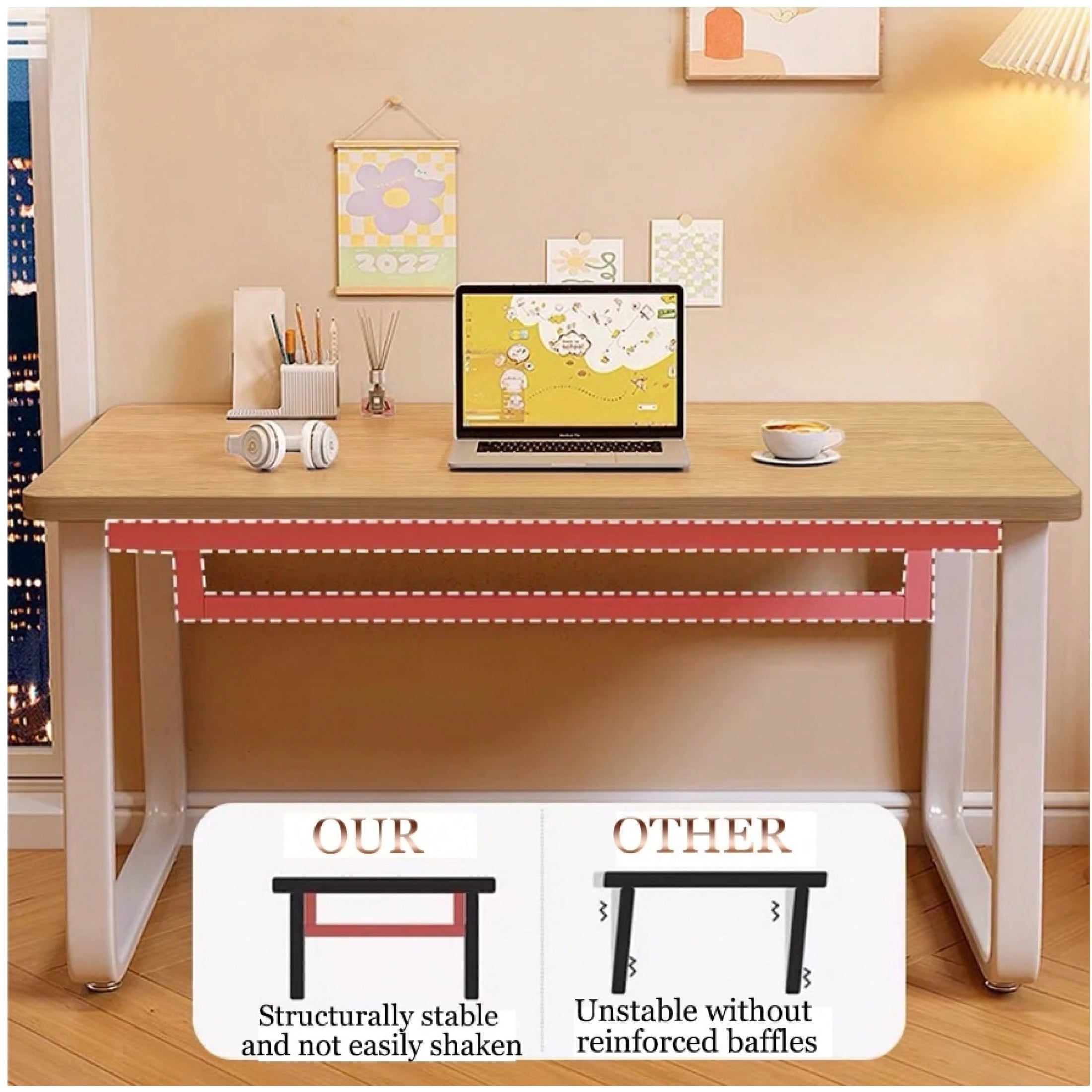 Modern Simple Style PC Table Folding Desk No Assembly Required
