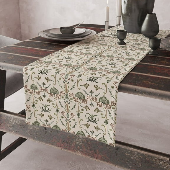 Modern Simple Style Table Runner, Floral and Plant Pattern Tablecloth, Suitable for Kitchen, Dining Room, Living Room Display, Christmas Party Decoration