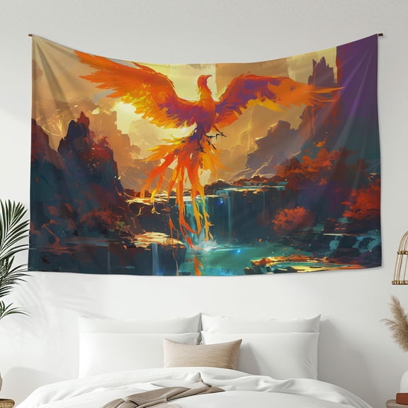 Modern Simple Style Tapestry, Phoenix Print Tapestry, Bedroom Living Room Dormitory Decoration, Home Decoration