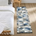 thumbnail image 1 of Modern Simple Triangles Bedside Runner Rug 2'x 6' Non Slip Carpet Floor Mat Area Rug, 1 of 8
