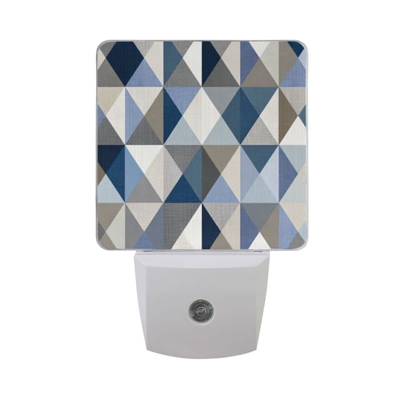 Modern Simple Triangles LED Night Light Sensor Lamp Plug-in Adjustable Brightness 2 Pack