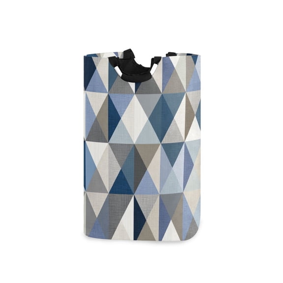 Modern Simple Triangles Laundry Basket with Handles Foldable Laundry Hamper Freestanding Washing Bin 50L