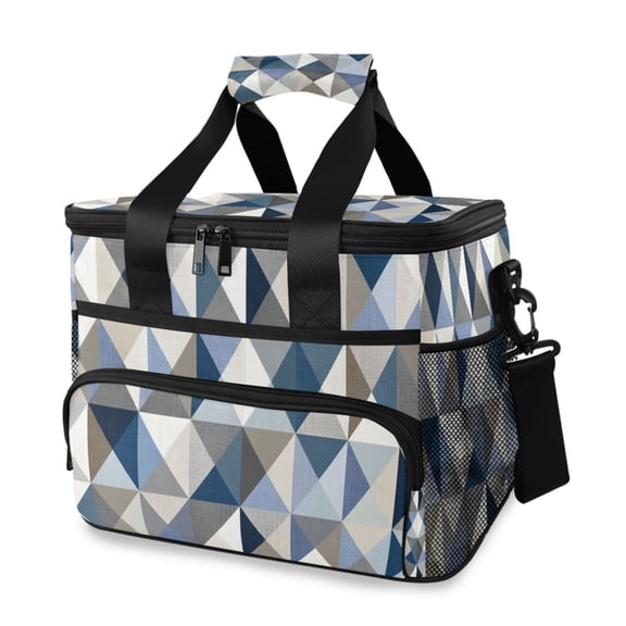 Modern Simple Triangles Portable Cooler Lunch Box Reusable Insulated Lunch Bag Leakproof 15L