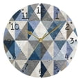 thumbnail image 1 of Modern Simple Triangles Round Wall Clock Silent Analog Battery Operated Gold Pointer Home Decor 9.84" Diameter, 1 of 11