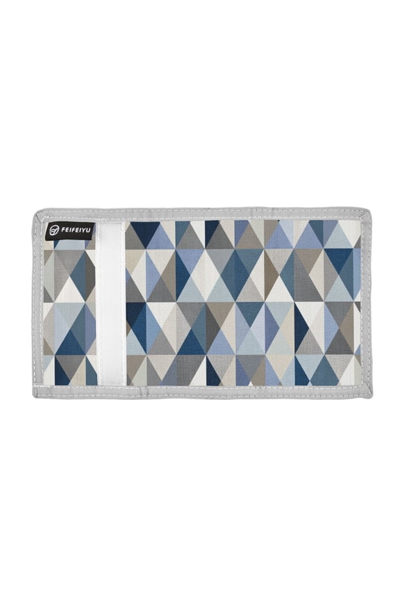 Modern Simple Triangles Trifold Wallets Card Holders Coin Pockets with Lanyards Portable Unisex