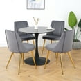 thumbnail image 1 of Modern Simple Velvet Dining Chairs Set of 4 with Metal Legs, Light Luxury Armless Kitchen Chairs with Wide Back, Accent Side Chairs for Home, Office, Bedroom, Living Room, Dining Room, Grey, 1 of 9