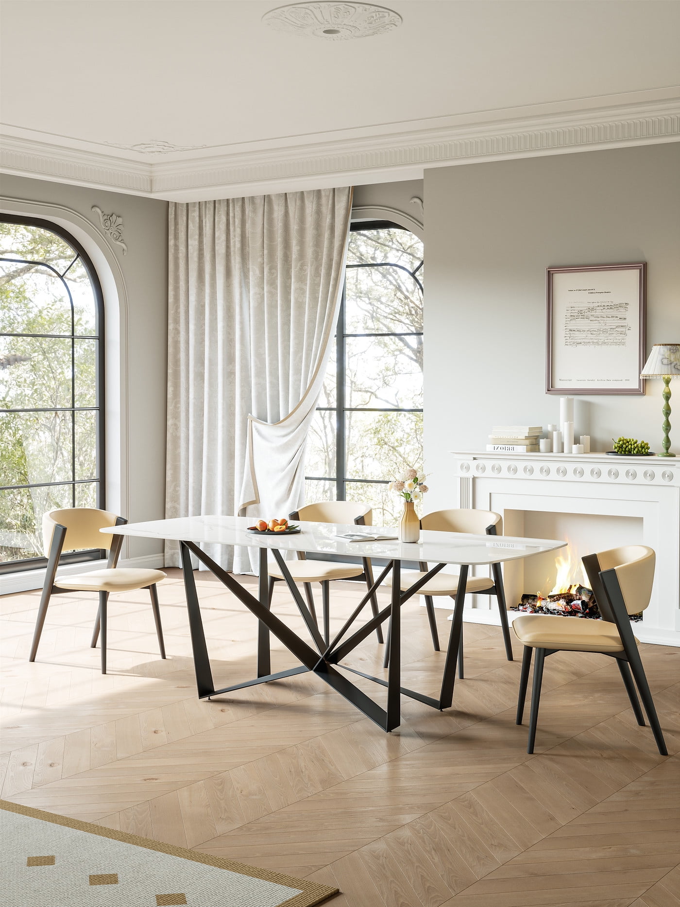 Modern Simplicity Style Rectangle Slate Top Dining Kosovo | Ubuy