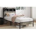 thumbnail image 1 of Modern Single Bed Frame with Storage Compartment at Headboard and Integrated USB Charging Station – Space-Saving Design for Dorm Rooms and Small Apartments, 1 of 9