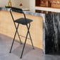 Modern Single Black Foldable Bar Chair Height Counter Height Stool For Cafe Bar Milk Tea Shop