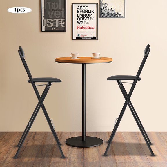 Modern Single Black Foldable Bar Chair Height Counter Height Stool For Cafe Bar Milk Tea Shop