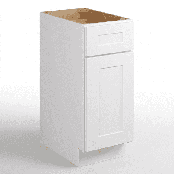 Modern Single Door Kitchen Base Cabinet with Top Drawer (Available in 12", 15", & 18" Widths)
