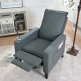 thumbnail image 1 of Modern Single Sofa Bed with Phone Holder and Cup Holder, 100% Polyester Recliner Couch Chair with Adjustable Backrest Footrest for Living Room Bedroom Apartment, 1 of 14