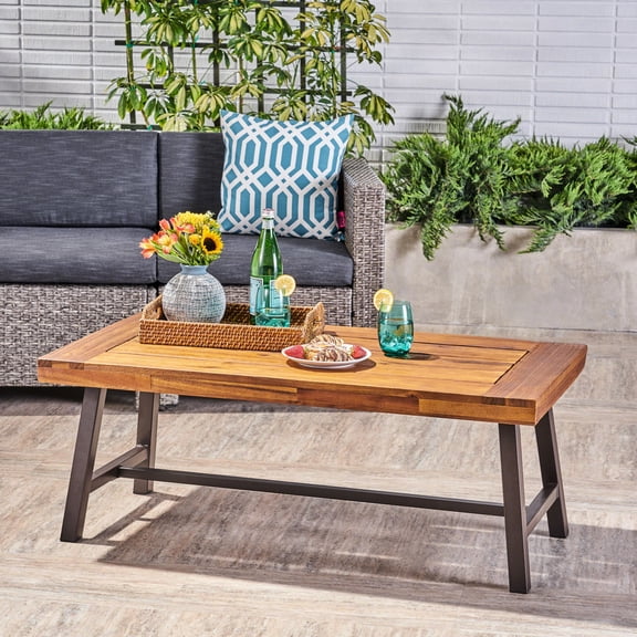 Modern Slat Paneled Wood Coffee Table, Industrial Aesthetic, 45.47"x24.08"x18.43 Look Table With Paneling,