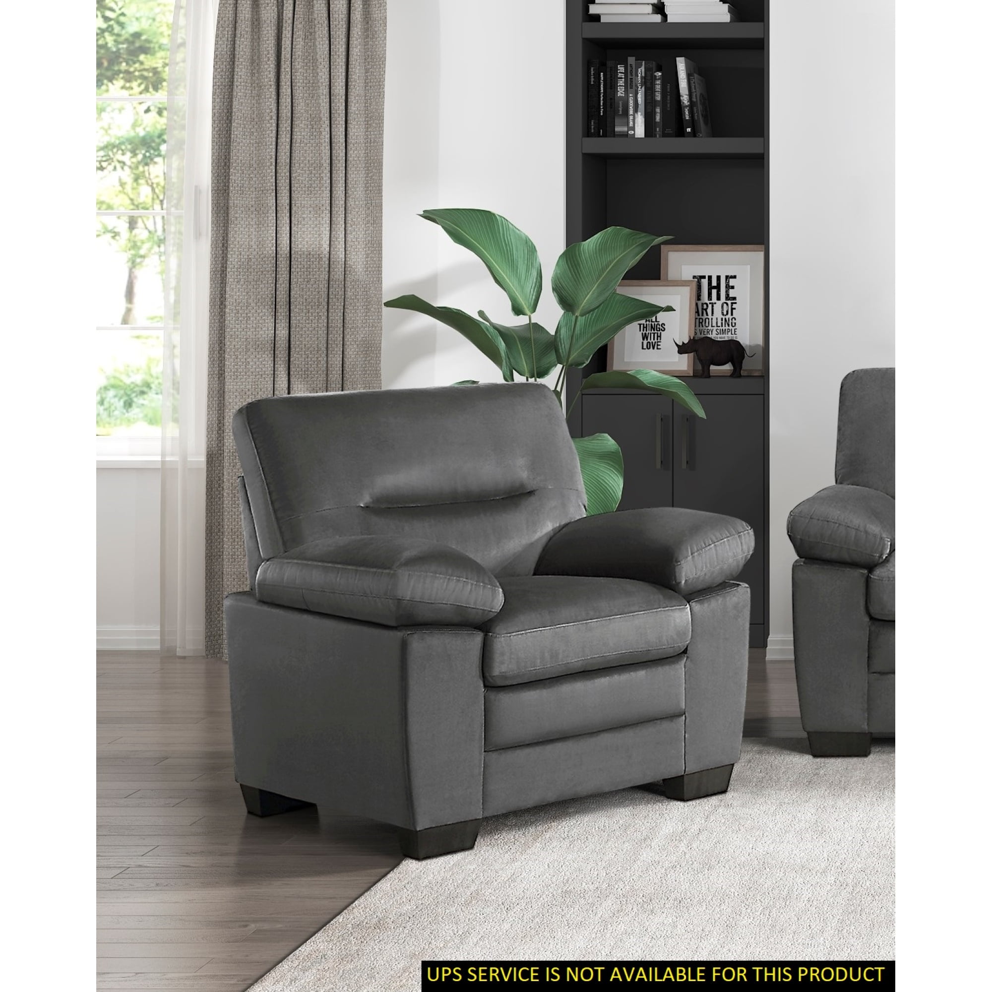Modern Sleek Design Living Room Furniture 1pc Chair Dark Gray