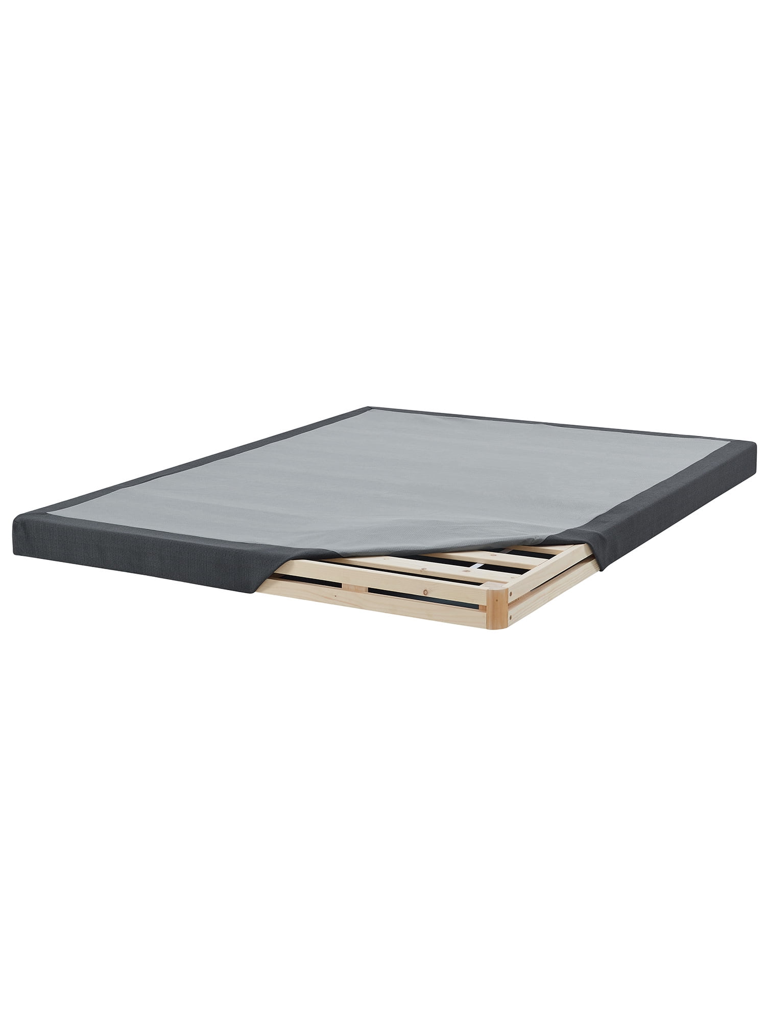 Hercules 4 inch Low Profile Foundation Platform Bed Frame Easy Assembly Mattress Foundation Wood Box Spring Replacement Grey Poly Cover Twin XL Walmart