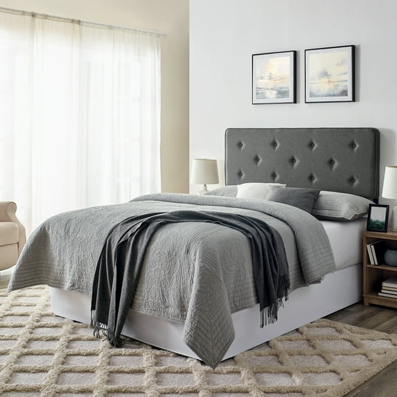 Modern Sleep Doswell Tufted Upholstered Headboard, Gray and Full