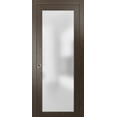 thumbnail image 1 of Modern Sliding Pocket Door 30 x 80 inches | Planum 2102 Chocolate Ash | Pocket Frame Trims Pulls Track Hardware Set | Solid Wood Interior Slide Closet Door |, 1 of 5
