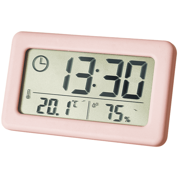 Modern Slim LCD Digital Clock with Temperature Humidity Display