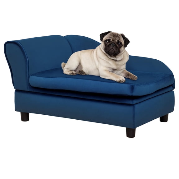 Modern Small Dog Crate Sofa Bed with Hidden Storage, Luxury Pet Couch with 2" Soft Foam Polymer Cushion, Space-Saving Foldable Utility House for Puppies and Little Breeds, Adult Scale Furniture