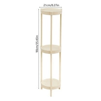 Modern Small Round Side Table | Iron Frame Plastic Top Sofa Table | White End Table for Living Room Bedroom | Multi-Layer Storage Design