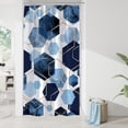 thumbnail image 1 of Modern Small Stall Shower Curtain for Bathroom, Blue Geometric Art Decor Waterproof Bath Curtain, Fabric Shower Curtain Sets for Home Decor, 36x72 Inch, 1 of 6