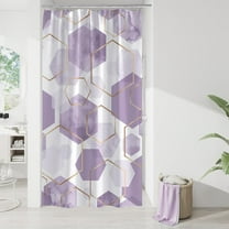 Modern Small Stall Shower Curtain for Bathroom, Lavender Geometric Art Decor Waterproof Bath Curtain, Fabric Shower Curtain Sets for Home Decor, 36" W x 72" L Inch