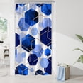 thumbnail image 1 of Modern Small Stall Shower Curtain for Bathroom, Royal Blue Geometric Art Decor Waterproof Bath Curtain, Fabric Shower Curtain Sets for Home Decor, 36" W x 72" L Inch, 1 of 6