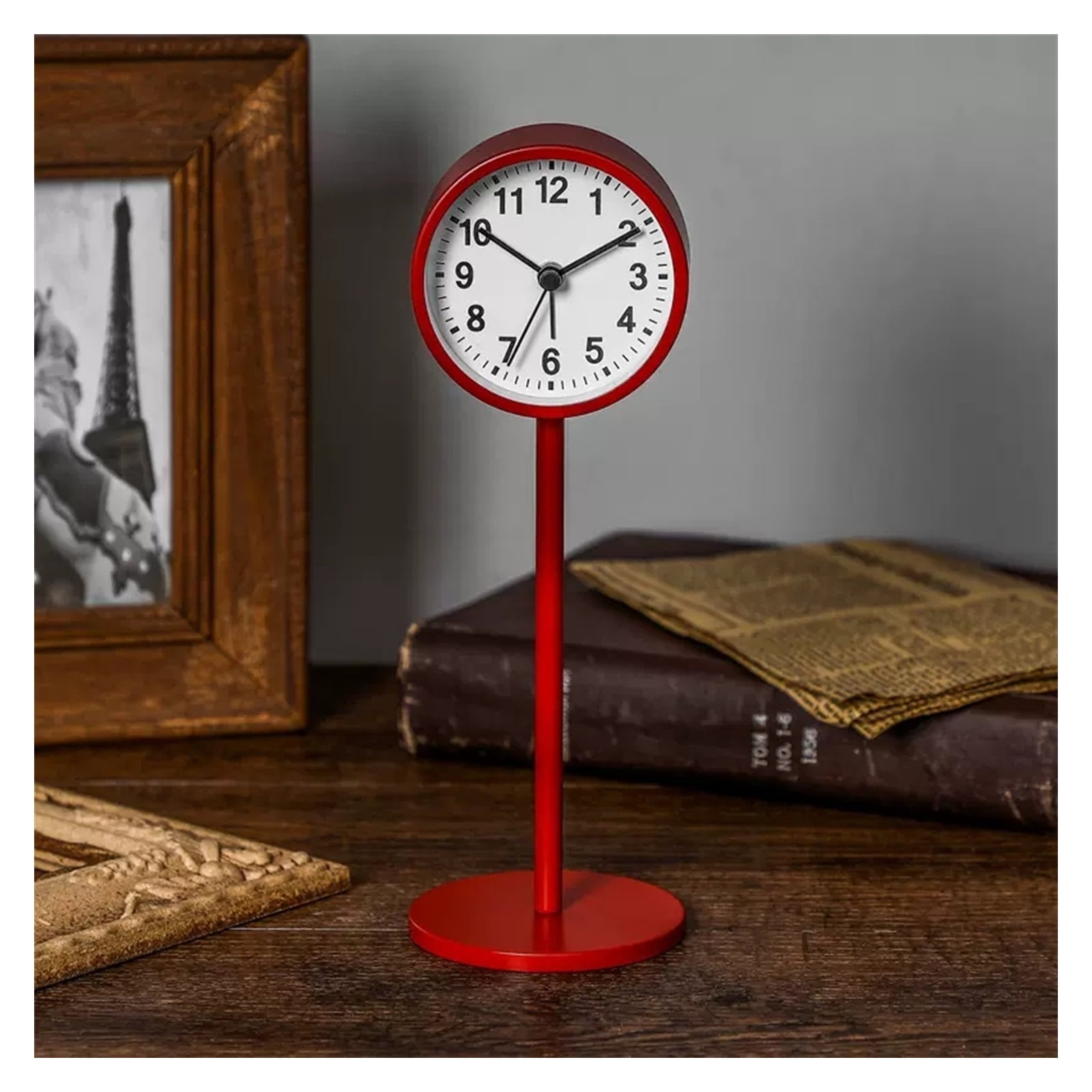 Modern Small Table Clocks, Metal Silent Non-Ticking Nordic Simple Style ...
