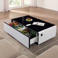 thumbnail image 1 of Modern Smart Coffee Table with Built-in Fridge, Bluetooth Speaker, Wireless Charging Module, Touch Control Panel, Power Socket, USB Interface, Outlet Protection, Atmosphere light, and More, 1 of 18