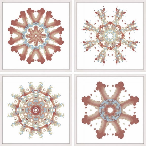 Modern Snowflakes Quadriptych