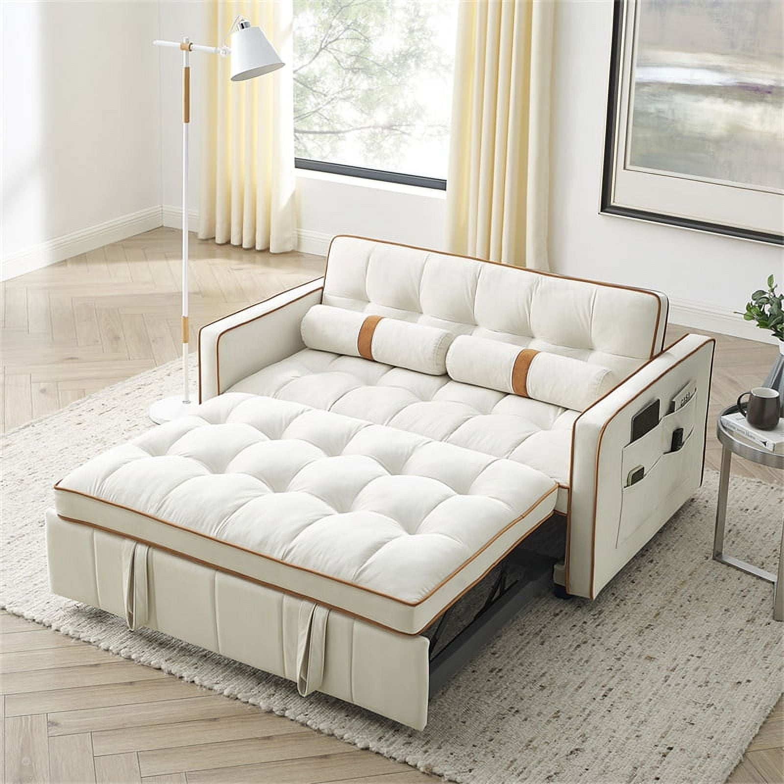 Modern Sofa Bed, Pull Out Sleep Sofa Bed 2 Seater Loveseats Sofa Couch