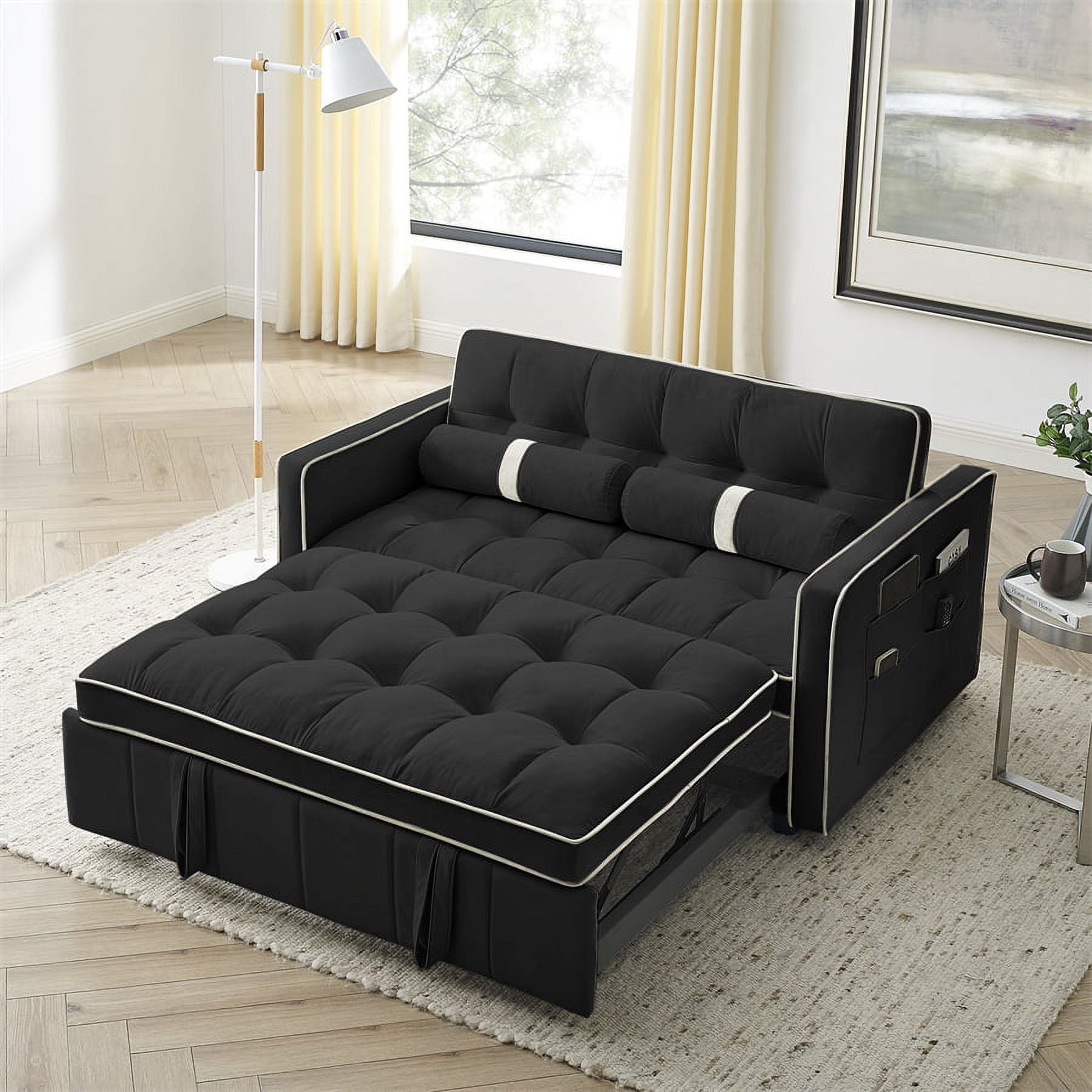 Modern Sofa Bed, Pull Out Sleep Sofa Bed 2 Seater Loveseats Sofa Couch