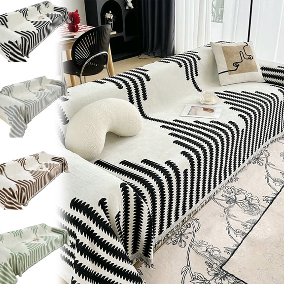 Modern Sofa Blanket Geometric Pattern Double-Sided Reversible Thick Durable Fabric for Living Room Decor and Cozy Comfort Multi-Functional Accent Throw for Home Styling Topliu