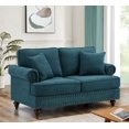 thumbnail image 1 of Modern Sofa for Living Room, 61" Mid-Century Boucle Fabric Tufted Upholstered Loveseat Sofa with Nails and Armrests, 2 Seater Couch Furniture for Living Room Apartment Home Office, Lake Green, 1 of 7