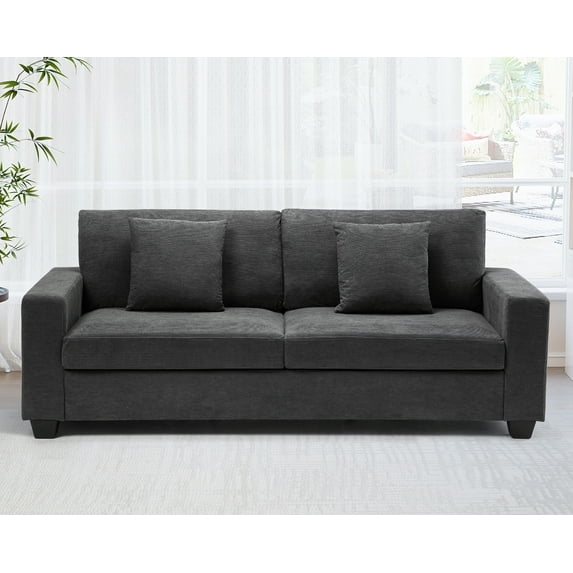 Modern Sofa for Living Room,83-Inch Corduroy Comfy Sofa with Deep Seats and Wide Armrests,Removable Cover,3 Seater Sofa,Easy Assembly for Small Spaces
