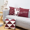 thumbnail image 1 of Modern Sofa Throw Pillow Cover, Solid Sewing Seam Double Sides Home Pattern Burgundy with Zipper Outdoor 16 Inch Decorative Square Pillows Cases Cushion Covers for Couch Patio Bedroom Decor, 1 of 6