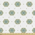 thumbnail image 1 of Modern Sofa Upholstery Fabric by the Yard, Geometrical Theme Abstract Hexagonal Motifs Along Small Rhombus Shapes, Decorative Fabric for DIY and Home Accents, Pale Teal Khaki White by Ambesonne, 1 of 5
