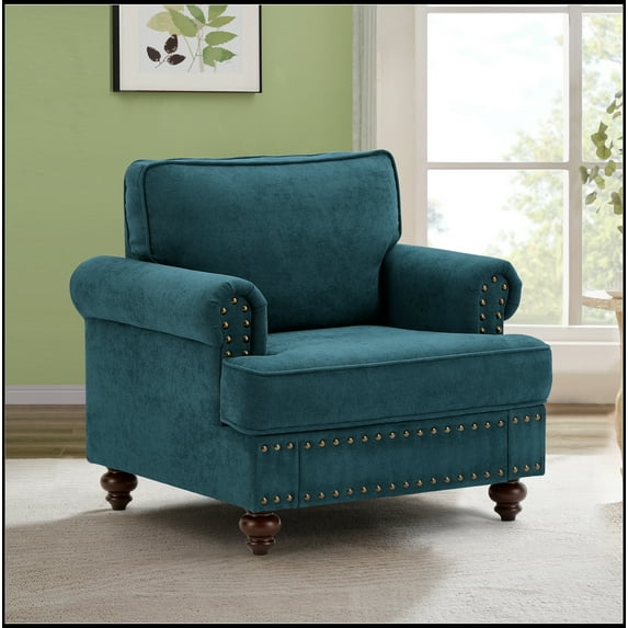 Modern Sofa for Living Room,38"Green Chenille Sofa Couch, Sectional Love Seat Sofa Couch