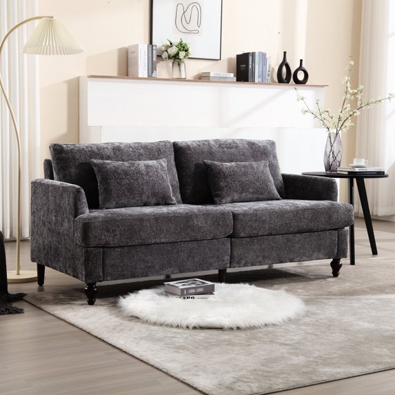 Modern Sofa for Living Room or Lounge / Decorated with Warm Chenille