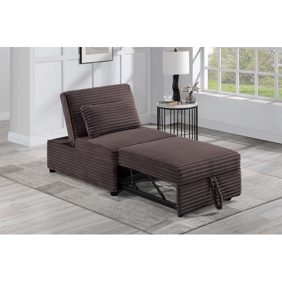 Modern Sofas Convertible Wide-Welt Corduroy Sofa Sleeper Sofa Chair W/ Pull-Out Bed Chocolate,Rustic Sofas