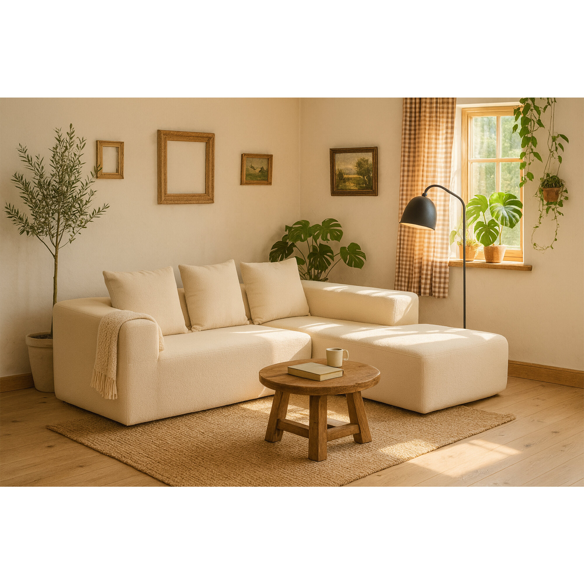 Modern Sofas Elegant Beige Modular Sofa with Soft Cushions ...