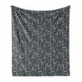 thumbnail image 1 of Modern Soft Flannel Fleece Blanket, Concept of Arrows Stars Crescent Moon Leaves Silhouettes Pattern Design, Cozy Plush for Indoor and Outdoor Use, 60" x 80", Blue Grey and Pale Grey, by Ambesonne, 1 of 6